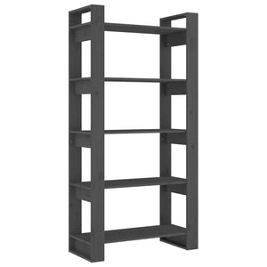 Libreria/Divisorio Grigio 80x35x160 cm Legno Massello 813911