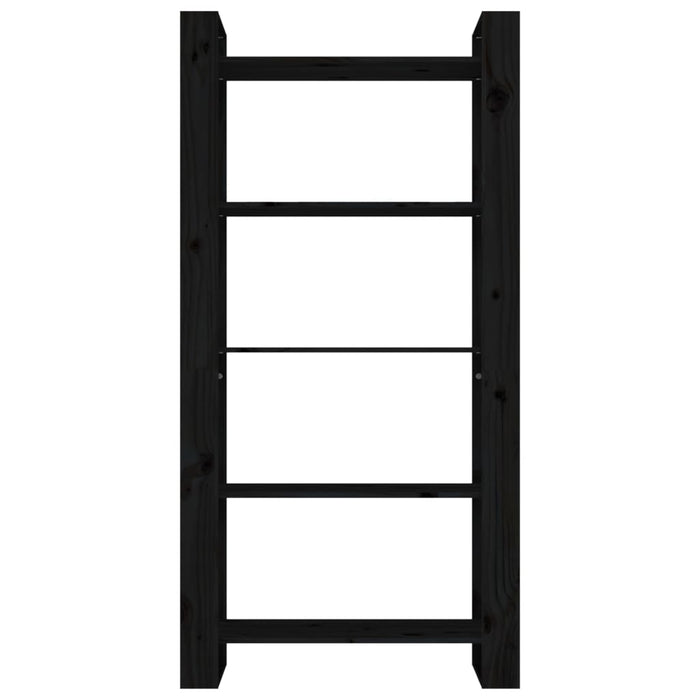 Libreria/Divisorio Nero 80x35x160 cm Legno Massello 813913