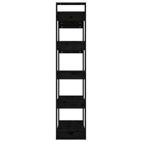 Libreria/Divisorio Nero 80x35x160 cm Legno Massello 813913