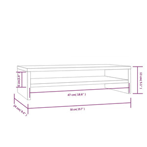 Supporto per monitor 50 x 24 x 13 cm legno di pino massiccio marrone 02_0029206