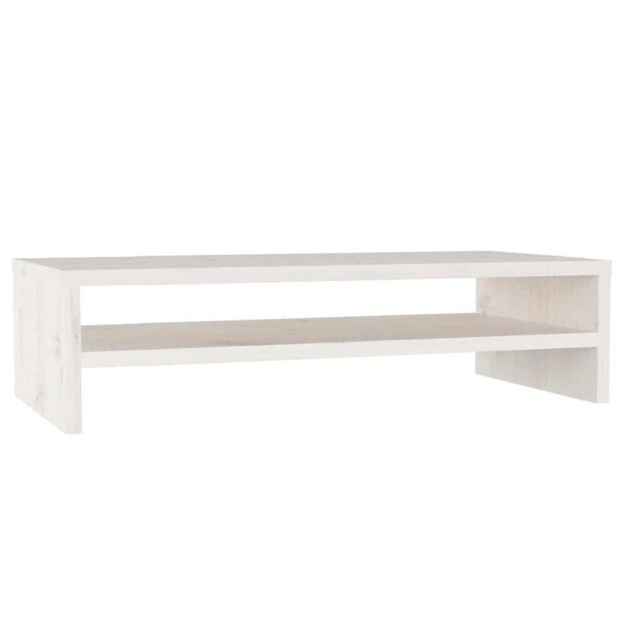 Supporto per Monitor Bianco 50x24x13 cm Legno Massello di Pino cod mxl 8348