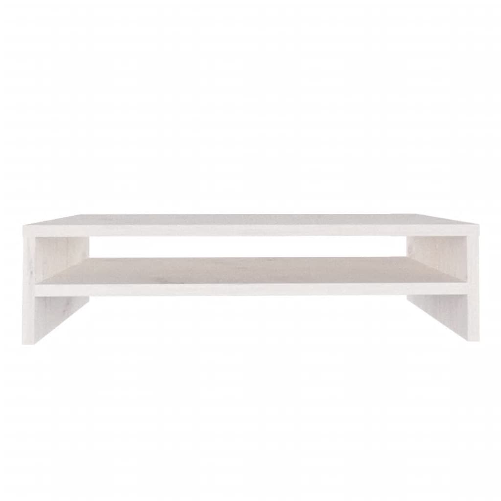 Supporto per Monitor Bianco 50x24x13 cm Legno Massello di Pino cod mxl 8348