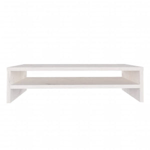 Supporto per Monitor Bianco 50x24x13 cm Legno Massello di Pino cod mxl 8348