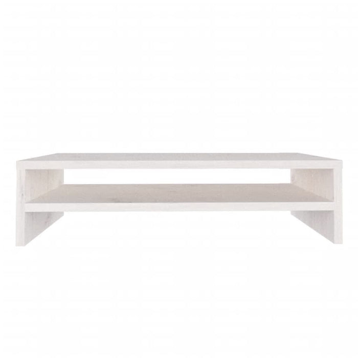 Supporto per Monitor Bianco 50x24x13 cm Legno Massello di Pino 813915