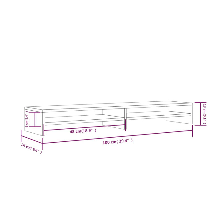 Supporto per Monitor 100x24x13 cm in Legno Massello di Pino cod mxl 12589