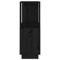 Libreria/Divisorio Nero 51x25x70 cm in Legno Massello di Pino 814033