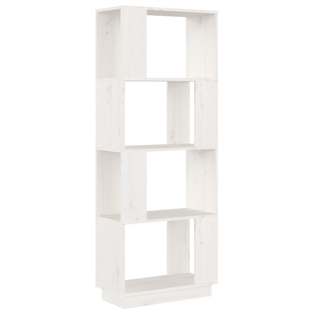 Libreria/Divisorio Bianco 51x25x132 cm Legno Massello di Pino 814040