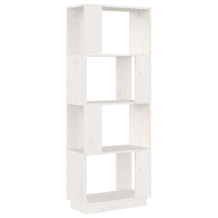 Libreria/Divisorio Bianco 51x25x132 cm Legno Massello di Pino 814040