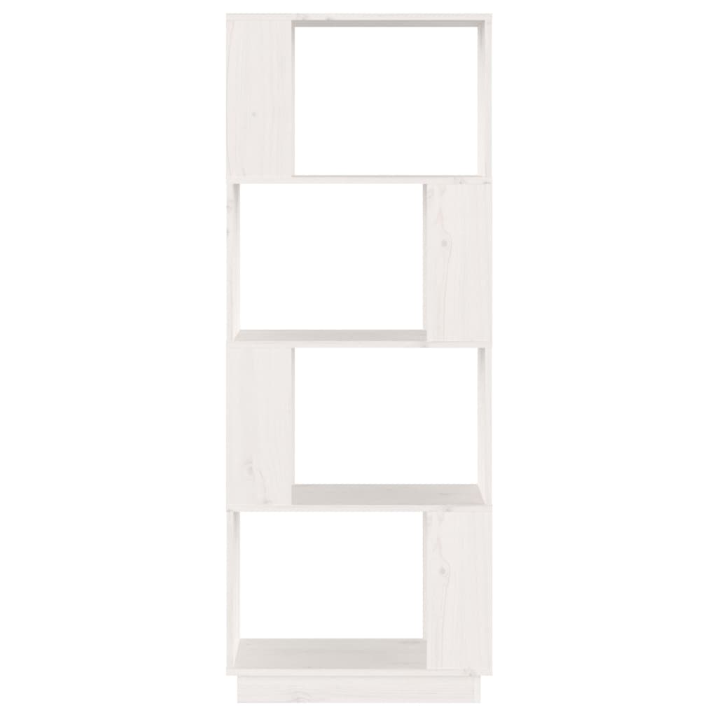 Libreria/Divisorio Bianco 51x25x132 cm Legno Massello di Pino 814040