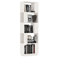 Libreria/Divisorio Bianco 51x25x163,5 cm Legno Massello di Pino 814045
