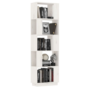 Libreria/Divisorio Bianco 51x25x163,5 cm Legno Massello di Pino 814045
