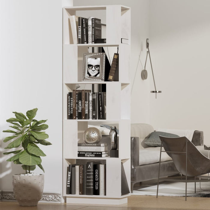 Libreria/Divisorio Bianco 51x25x163,5 cm Legno Massello di Pino 814045