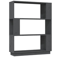 Libreria/Divisorio Grigio 80x25x101 cm Legno Massello di Pino