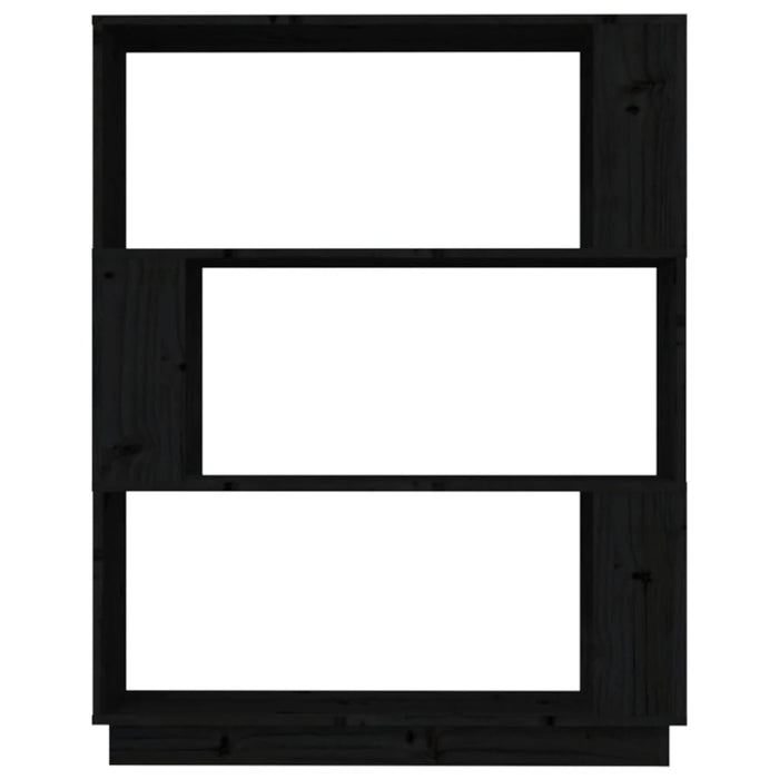 Libreria/Divisorio Nero 80x25x101 cm in Legno Massello di Pino 814058