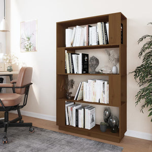 Libreria/Divisorio Ambrato 80x25x132 cm Legno Massello di Pino 814062