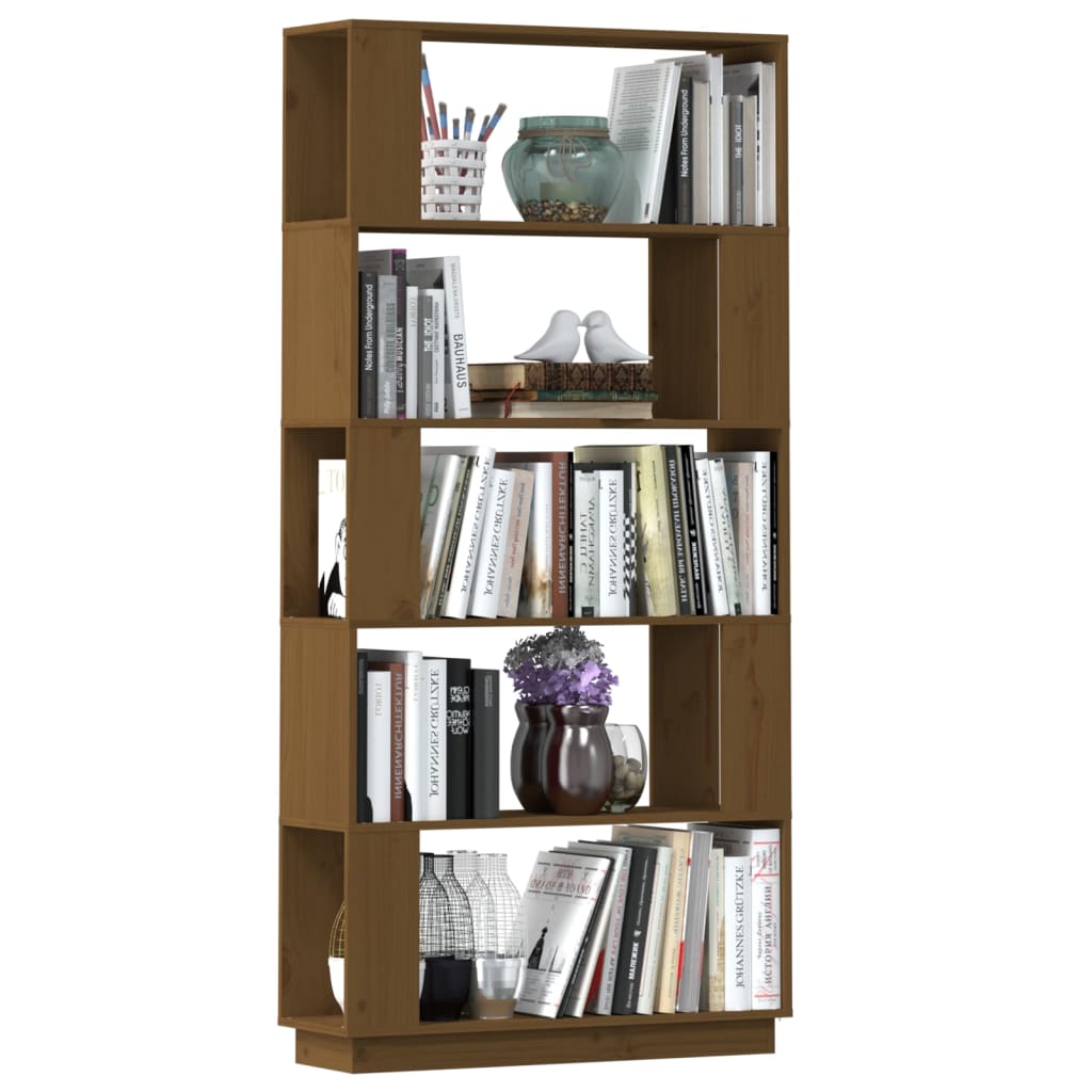 Libreria/Divisorio Ambrato 80x25x163,5cm Legno Massello di Pino 814067