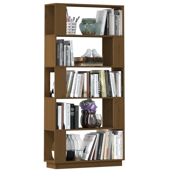 Libreria/Divisorio Ambrato 80x25x163,5cm Legno Massello di Pino 814067