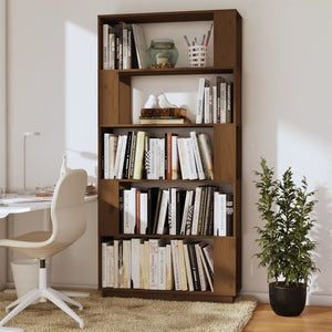 Libreria/Divisorio Ambrato 80x25x163,5cm Legno Massello di Pino 814067