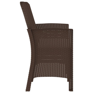 Sedia da Giardino a 2 Posti con Cuscini PP Rattan Marrone 3098688