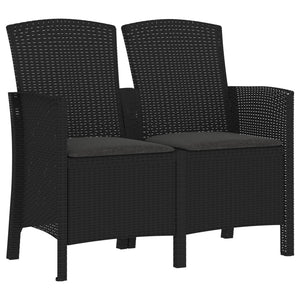 Sedia da Giardino a 2 Posti con Cuscini PP Rattan Grafite 3098689