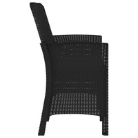 Sedia da Giardino a 2 Posti con Cuscini PP Rattan Grafite 3098689