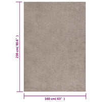 Tappeto Shaggy a Pelo Alto Beige 160x230 cm 342144