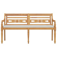 Panchina Batavia con Cuscino 150 cm in Legno Massello di Teak