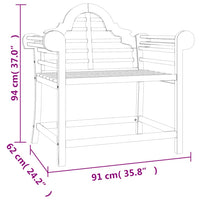 Sedie da Giardino 2 pz 91x62x94 cm in Legno Massello di Teak 319151