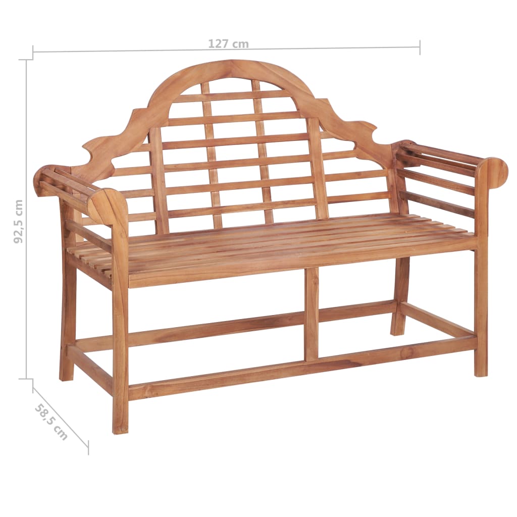 Panca da giardino mobili da giardino per esterni terrazza 127 x 58,5 x 92,5 cm legno massello di teak 02_0011236