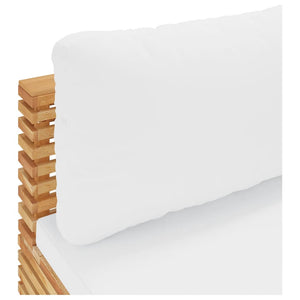 Divano Centrale da Giardino con Cuscini Crema Massello di Teak 319156