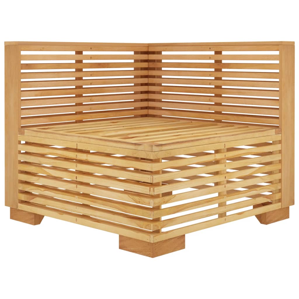 Divano Angolare Giardino Cuscini-Sofa da Giardino-Divanetto da esterno Grigio Scuro Massello di Teak