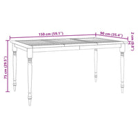 Tavolo Batavia 150x90x75 cm Legno Massello di Teak 319165