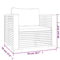 Divano da Giardino Cuscini Grigio Scuro Legno Massello di Teak 319168