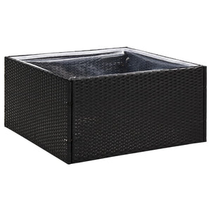 Fioriera da Giardino Nero 80x80x40 cm in Polyrattan 319171