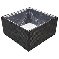 Fioriera da Giardino Nero 80x80x40 cm in Polyrattan 319171