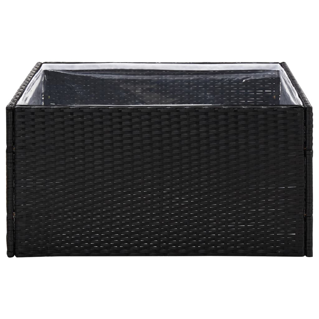 Fioriera da Giardino Nero 80x80x40 cm in Polyrattan 319171