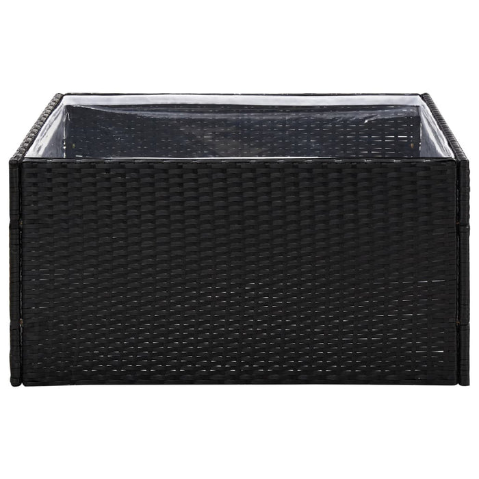 Fioriera da Giardino Nero 80x80x40 cm in Polyrattan 319171