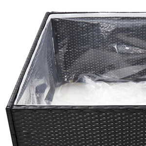 Fioriera da Giardino-Vaso da Esterno-Contenitore per Piante Nero 80x80x40 cm in Polyrattan