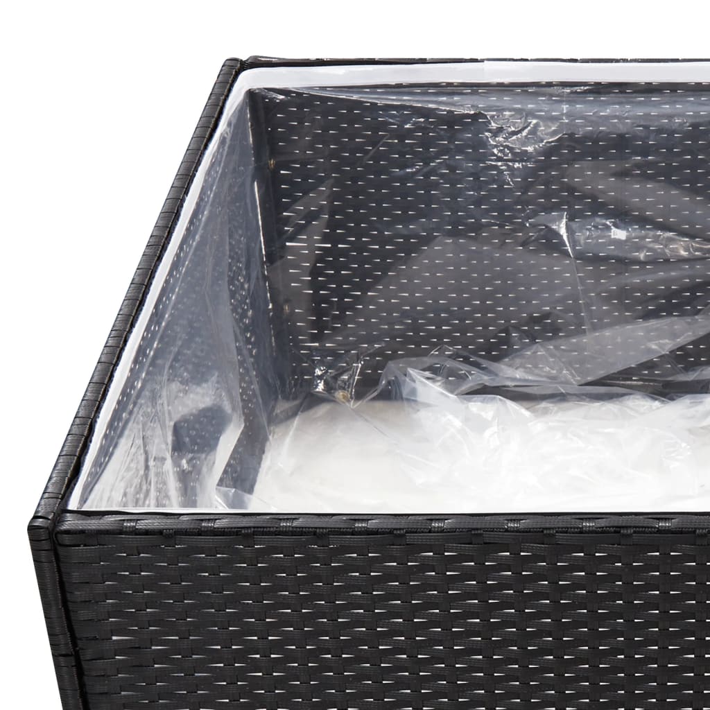 Fioriera da Giardino Nero 80x80x40 cm in Polyrattan 319171