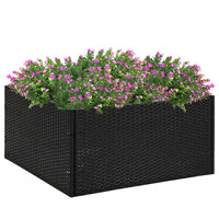 Fioriera da Giardino-Vaso da Esterno-Contenitore per Piante Nero 80x80x40 cm in Polyrattan