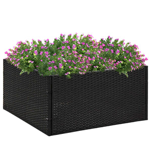 Fioriera da Giardino Nero 80x80x40 cm in Polyrattan 319171