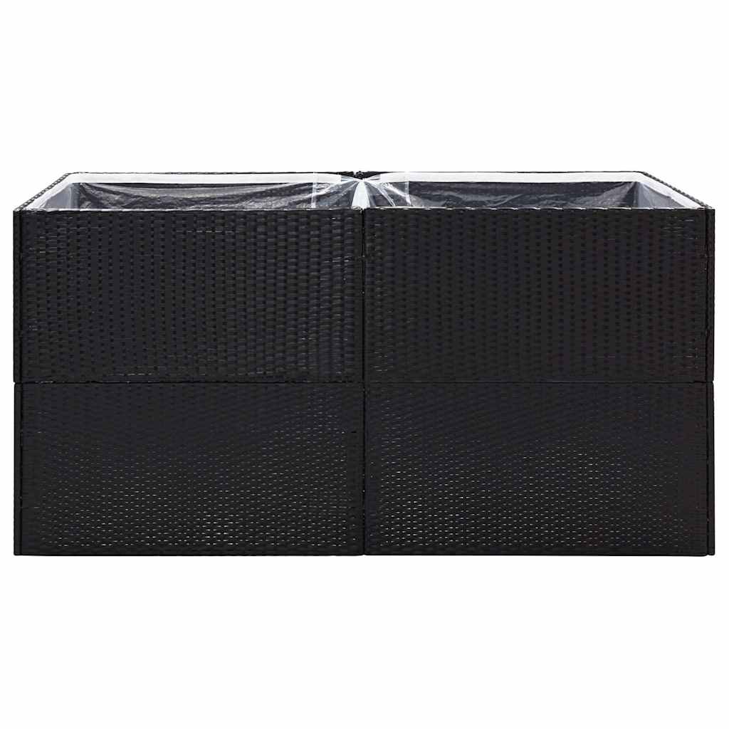 Fioriera da Giardino Nero 157x80x80 cm in Polyrattan 319174