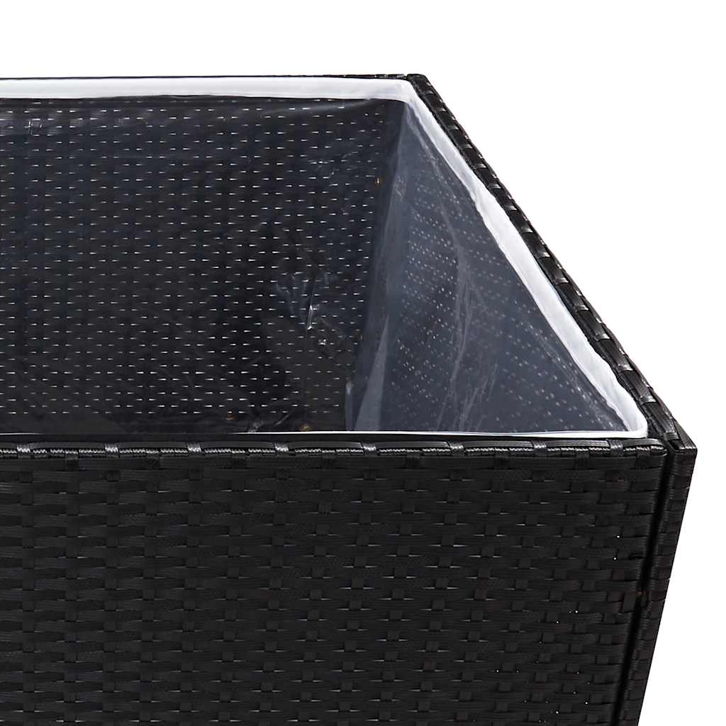 Fioriera da Giardino-Vaso da Esterno-Contenitore per Piante Nero 157x80x80 cm in Polyrattan
