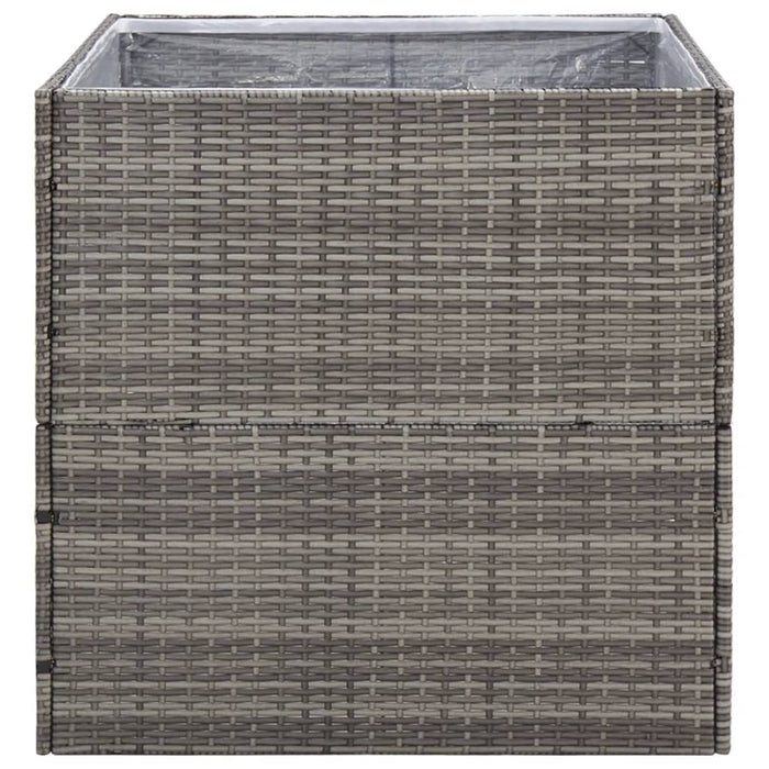 Fioriera da Giardino Grigia 80x80x80 cm in Polyrattan 319177