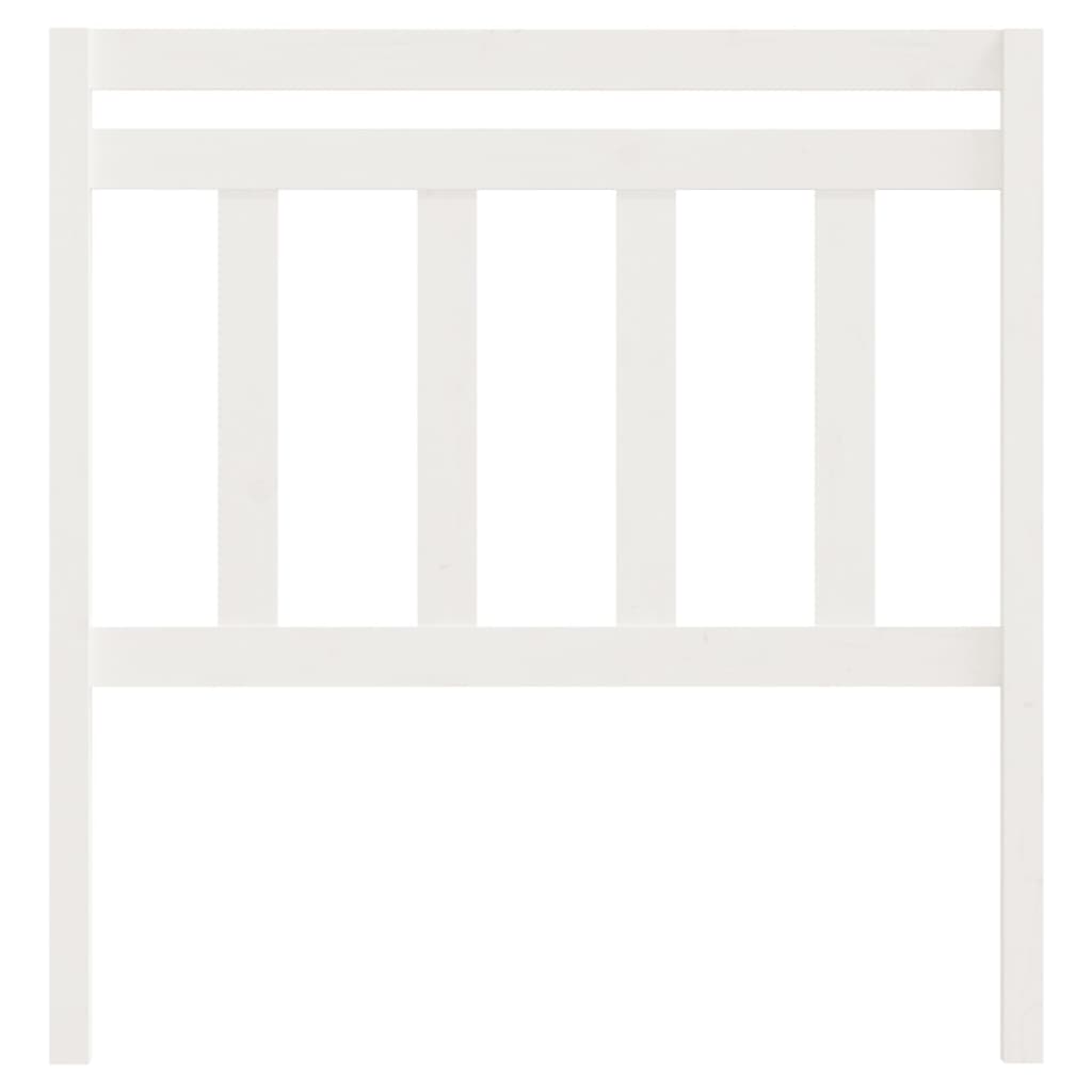 Testiera per Letto Bianca 96x4x100 cm in Legno Massello di Pino 814075