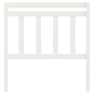 Testiera per Letto Bianca 96x4x100 cm in Legno Massello di Pino 814075