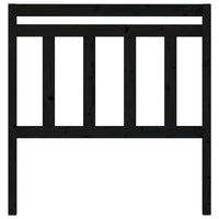 Testiera per Letto Nera 96x4x100 cm in Legno Massello di Pino 814078