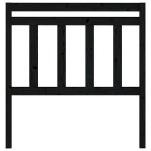 Testiera per Letto Nera 96x4x100 cm in Legno Massello di Pino 814078