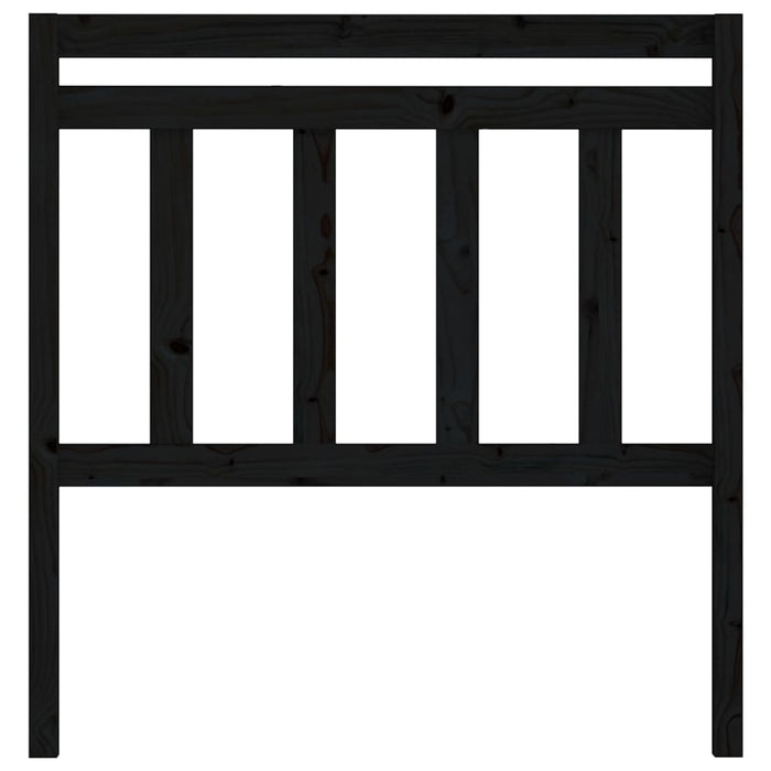 Testiera per Letto Nera 96x4x100 cm in Legno Massello di Pino 814078