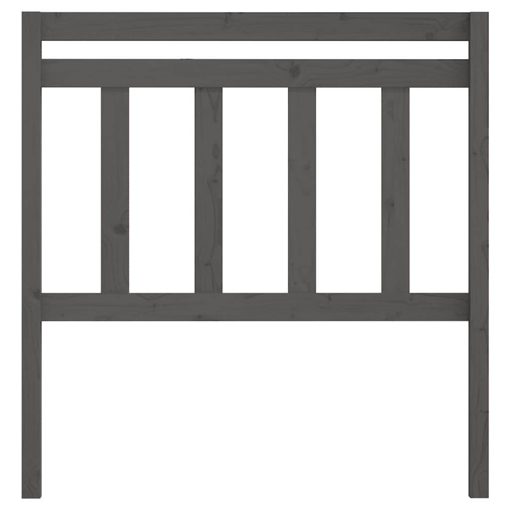 Testiera per Letto Grigia 106x4x100cm in Legno Massello di Pino 814081